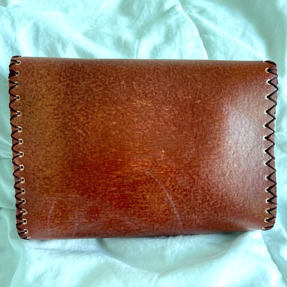 Vintage Y2K Boho Faux Leather Tooled Floral Brown Crossbody Bag - Picture 3 of 5